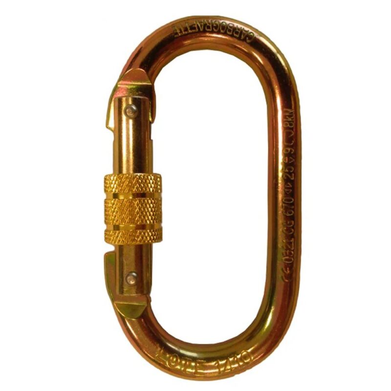 MOSQUETAO OVAL CARBOGRAFITE TRAVA DUPLA 25KN
